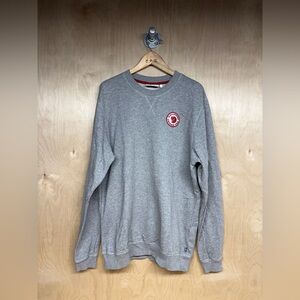 Fjallraven Gray Sweater with Red Patch Logo